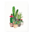 Watercolor Cactus and Succulents