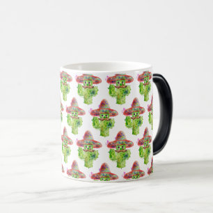 Watercolor Cactus Art Moustache Hat Eyes Señor Magic Mug
