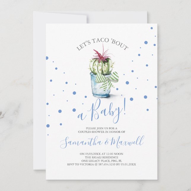 Watercolor Cactus Baby Shower Invitation (Front)
