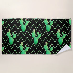 Watercolor Cactus Beach Towel