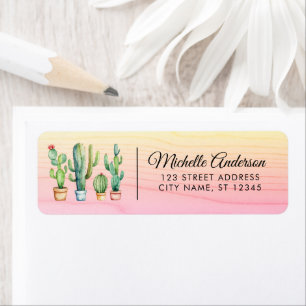 Watercolor Cactus Cacti Desert Succulent pink     