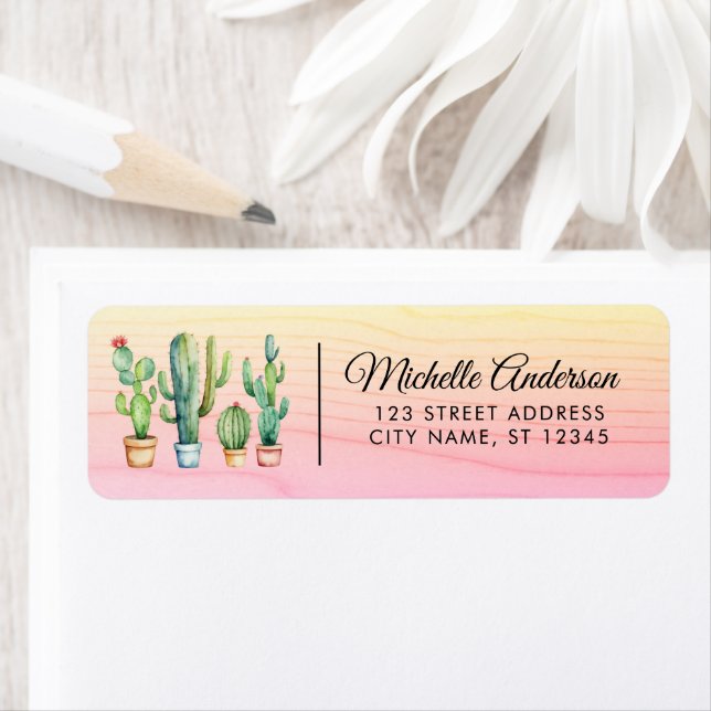 Watercolor Cactus Cacti Desert Succulent pink      (Insitu)