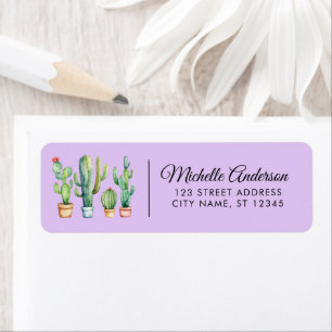 Watercolor Cactus Cacti Desert Succulent Purple   