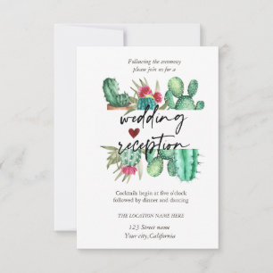 Watercolor Cactus Dots Reception Invitation