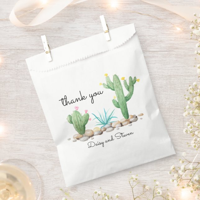 Watercolor Cactus Favour Bag (Clipped)