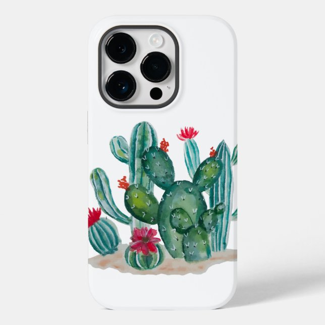 Watercolor Cactus Flower Plants  Case-Mate iPhone Case (Back)