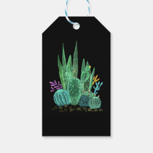 Watercolor, cactus gift tags