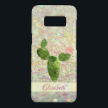 Watercolor Cactus, Glitter Bokeh - Personalized Case-Mate Samsung Galaxy S8 Case<br><div class="desc">Watercolor  cactus and gold confetti on glittery bokeh  background  and your name.</div>
