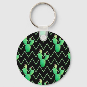 Watercolor Cactus Keychain