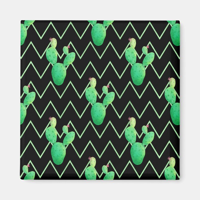 Watercolor Cactus Magnet (Front)