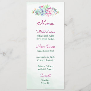 Watercolor Cactus Menus