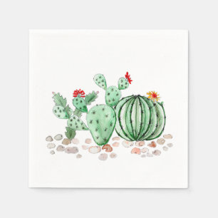 watercolor, cactus napkin