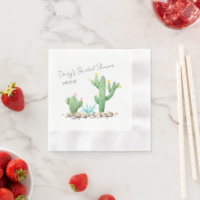 Watercolor Cactus Napkin (Insitu)