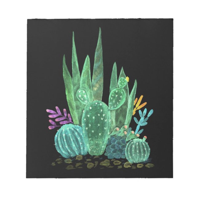 Watercolor, cactus notepad (Front)