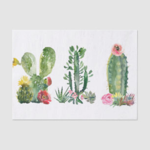 Watercolor Cactus Painting Tissue Paper
