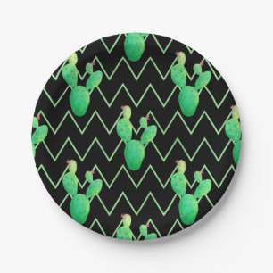 Watercolor Cactus Paper Plate