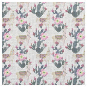 Watercolor Cactus Pattern Fabric