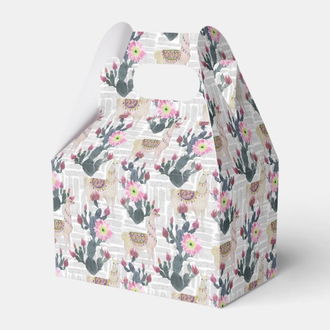 Watercolor Cactus Pattern Favor Box (Front Side)