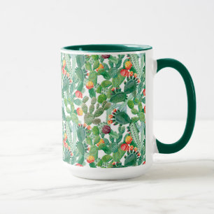 Watercolor Cactus Pattern Mug