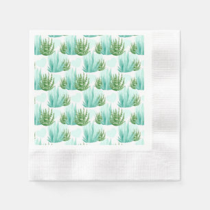 Watercolor cactus pattern party napkins