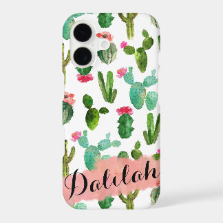 Watercolor Cactus Pattern Personalized