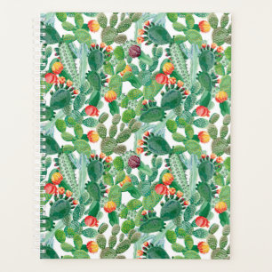 Watercolor Cactus Pattern Planner
