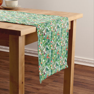 Watercolor Cactus Pattern Short Table Runner