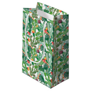 Watercolor Cactus Pattern Small Gift Bag