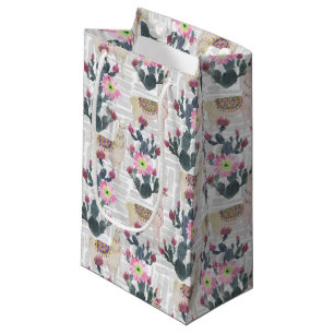 Watercolor Cactus Pattern Small Gift Bag