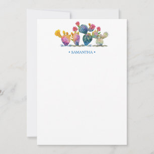 Watercolor Cactus Personalized Stationery Card