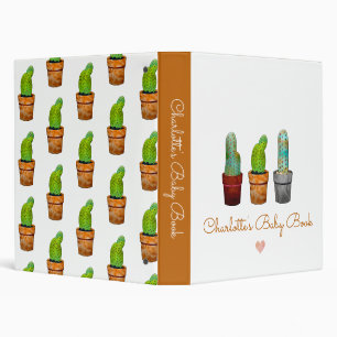 Watercolor Cactus Personnalisé Baby Book Classeur