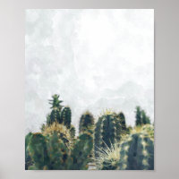 Watercolor cactus poster | 8x10