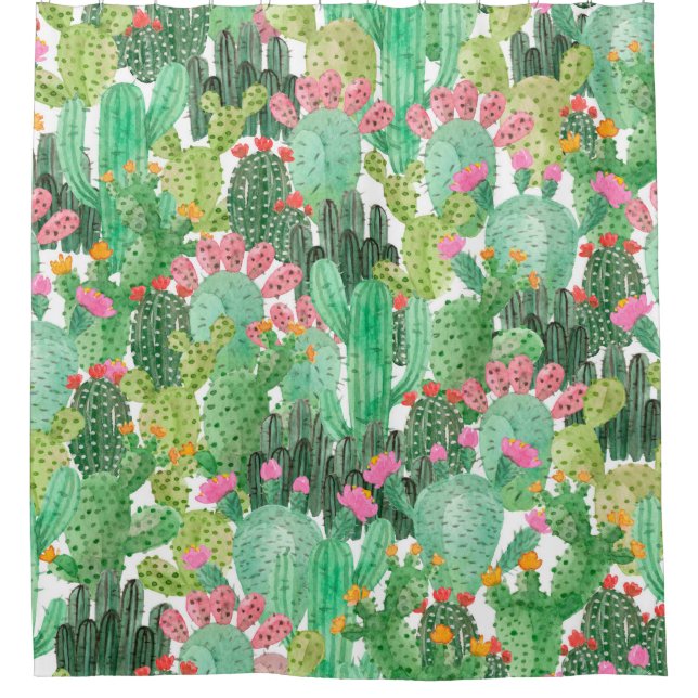 Watercolor cactus seamless pattern (Front)