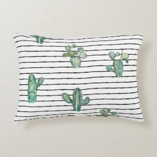 Watercolor cactus seamless pattern accent pillow