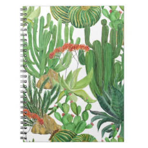 Watercolor Cactus: Seamless Pattern Painting Notebook