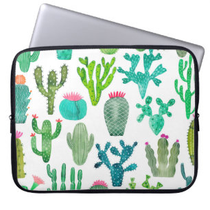 Watercolor Cactus Set: Artistic Collection Laptop Sleeve