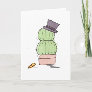 Watercolor Cactus Snowman Card