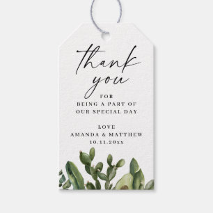 Watercolor Cactus Succulent Wedding Thank You Gift Tags