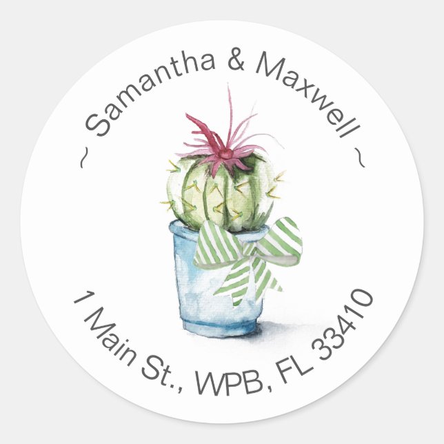 Watercolor CactusReturn Address Labels (Front)