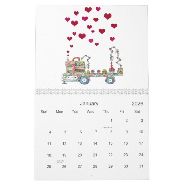 watercolor calendar (Jan 2026)