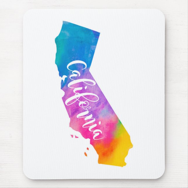 Watercolor California Mouse Pad (Front)