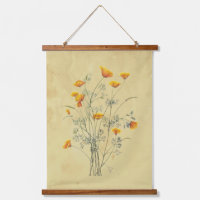 Watercolor California Poppy Flower Floral Art
