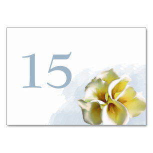 watercolor calla lilies Wedding table numbers