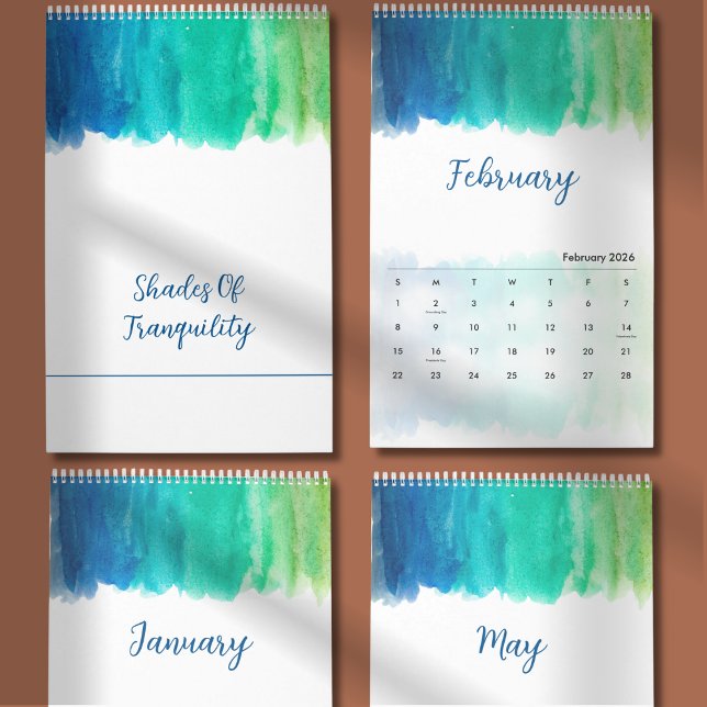Watercolor Calm & Elegant Minimal Design Calendar (Creator Uploaded)