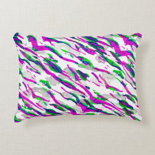 Watercolor Camouflage Design. Abstract Safari Tile Accent Pillow