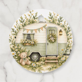 Watercolor Camping Baby Shower Favour Tags