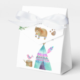 Watercolor Camping Birthday Party Thank You Favor Box