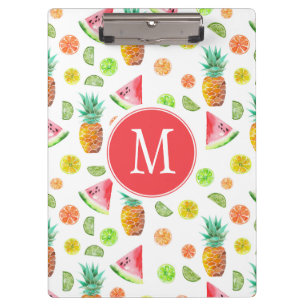Watercolor Candied Fruit Pattern Clipboard