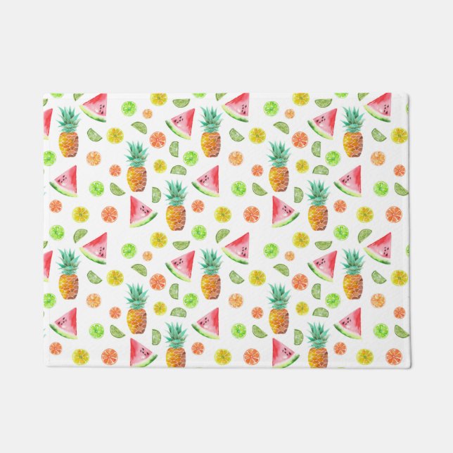 Watercolor Candied Fruit Pattern Doormat (Front)