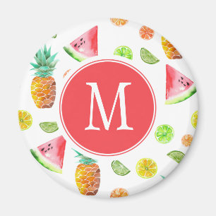 Watercolor Candied Fruit Pattern Magnet